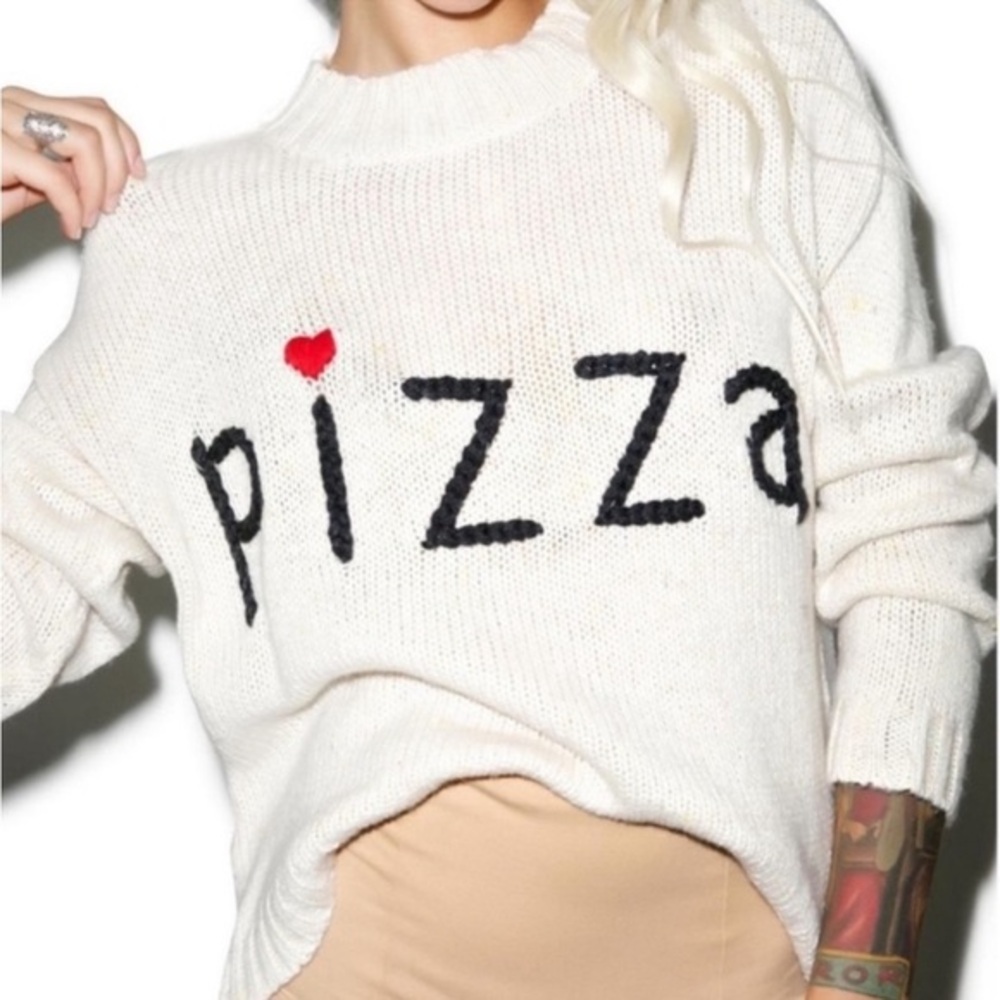 Wildfox Simply Pizza Vineyard Sweater Size XS